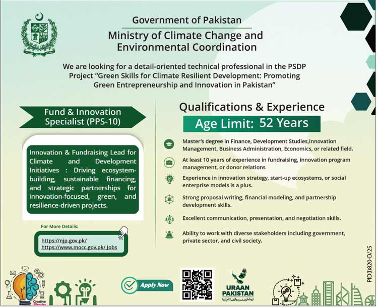 Jobs in Ministry of Climate Change & Environmental Coordination